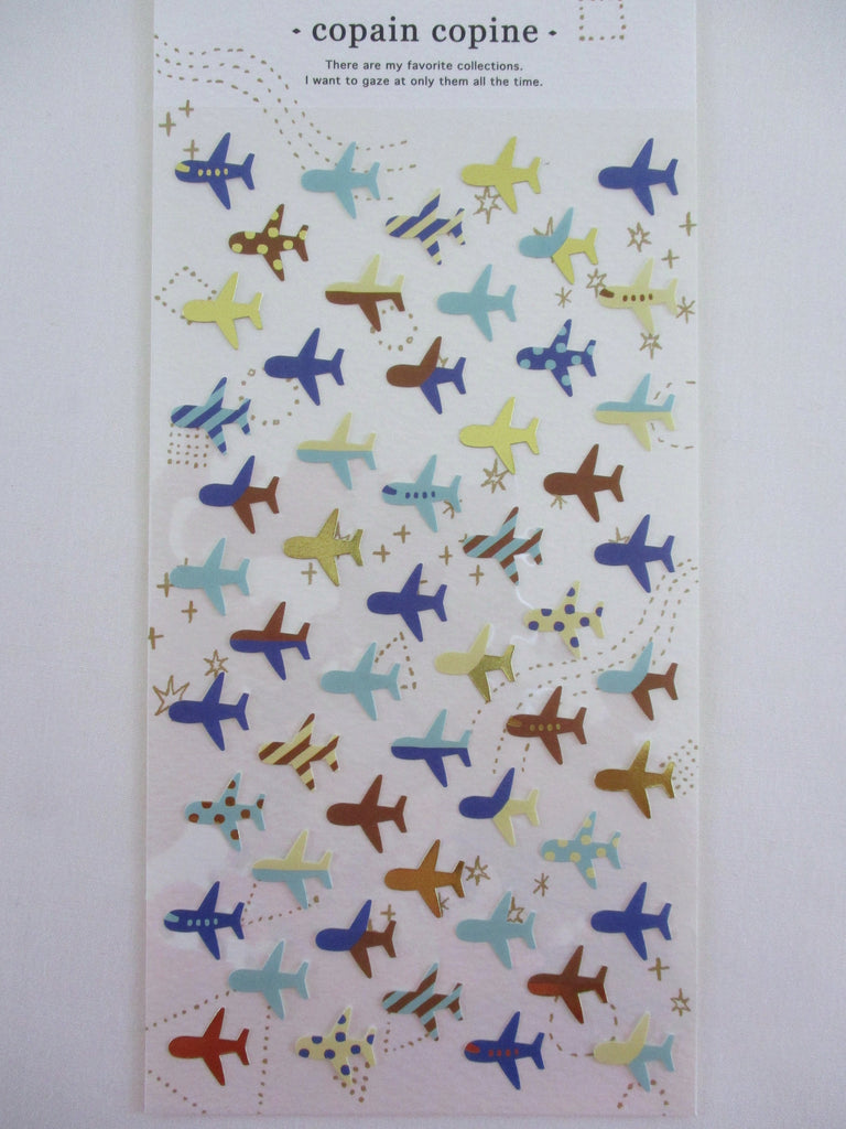 Cute Kawaii Mind Wave Airplance Travel Sticker Sheet - for Journal Planner Craft Organizer Calendar Schedule Scrapbook Diary Gift