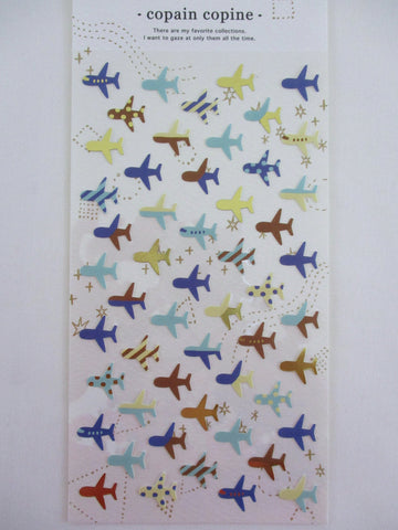 Cute Kawaii Mind Wave Airplance Travel Sticker Sheet - for Journal Planner Craft Organizer Calendar Schedule Scrapbook Diary Gift