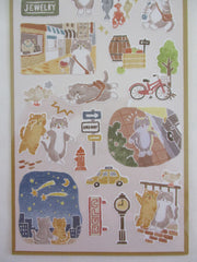 Cute Kawaii Mind Wave Cat in Town Travel Fun Sticker Sheet - for Journal Planner Craft Organizer Calendar Schedule Scrapbook Diary Gift