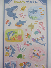 Cute Kawaii Mind Wave Fit Shark Sport Training Fun Animal Sea Ocean Beach Sticker Sheet - for Journal Planner Craft Organizer Calendar Schedule Scrapbook Diary Gift