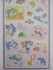 Cute Kawaii Mind Wave Fit Shark Sport Training Fun Animal Sea Ocean Beach Sticker Sheet - for Journal Planner Craft Organizer Calendar Schedule Scrapbook Diary Gift