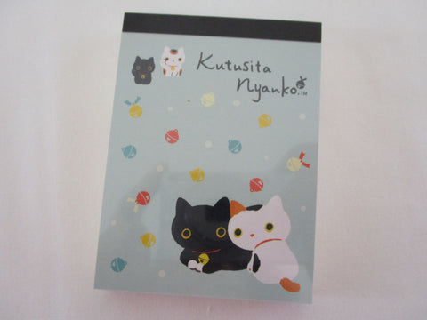 Vintage Rare VHTF - Cute Kawaii San-X Kutusita Nyanko >^•-•^< Cat Mini Notepad / Memo Pad - P - Stationery Penpal Gift