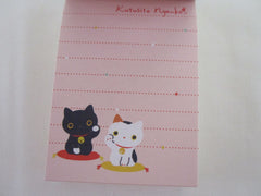 Vintage Rare VHTF - Cute Kawaii San-X Kutusita Nyanko >^•-•^< Cat Mini Notepad / Memo Pad - P - Stationery Penpal Gift