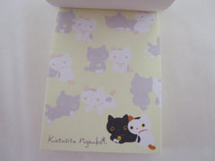 Vintage Rare VHTF - Cute Kawaii San-X Kutusita Nyanko >^•-•^< Cat Mini Notepad / Memo Pad - P - Stationery Penpal Gift