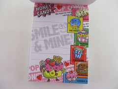 Vintage Rare Collectible - Cute Kawaii Crux Honey Candy Food Friends („• ֊ •„) Muffin Ice Cream HamburgerMini Notepad / Memo Pad - Stationery Penpal Journal Diary Design Writing Gift