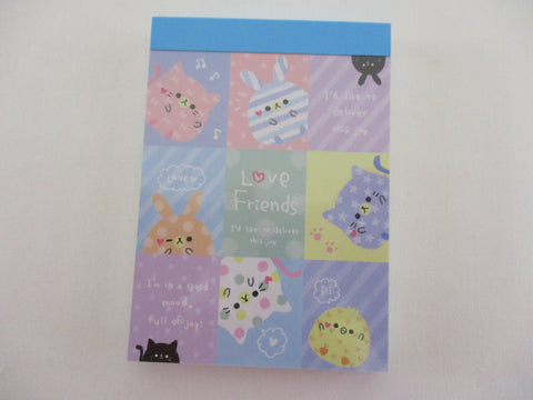 Vintage Rare Collectible - Cute Kawaii Kamio Love Friends Animal Cat Rabbit Chicks  ʕ｡- ˕ -｡ʔ Mini Notepad / Memo Pad - Stationery Penpal Journal Diary Design Writing Gift