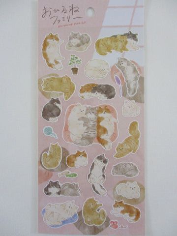 Cute Kawaii Mind Wave Ohirune Animal Pet Series  Sticker Sheet - Cat Kitten Kitty Feline B - for Journal Planner Craft Diary Gift Schedule