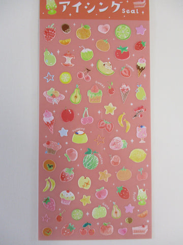 Cute Kawaii BGM Texture Sticker Sheet Peach - Fruits Cherry Apple Pear Strawberry Lemon Peach Healthy Banana Food Hungry Snack - for Journal Planner Craft Agenda Organizer Diary Scrapbook Stationery Gift