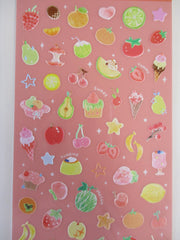 Cute Kawaii BGM Texture Sticker Sheet Peach - Fruits Cherry Apple Pear Strawberry Lemon Peach Healthy Banana Food Hungry Snack - for Journal Planner Craft Agenda Organizer Diary Scrapbook Stationery Gift