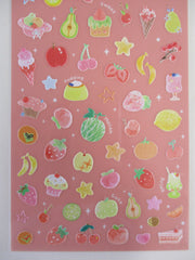 Cute Kawaii BGM Texture Sticker Sheet Peach - Fruits Cherry Apple Pear Strawberry Lemon Peach Healthy Banana Food Hungry Snack - for Journal Planner Craft Agenda Organizer Diary Scrapbook Stationery Gift
