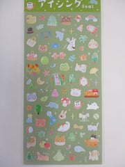 Cute Kawaii BGM Texture Sticker Sheet Green - Garden Nature Field Rabbit Bunny Mushroom Frog Dog Cat Forest Duck Hedgehog Animal Butterfly - for Journal Planner Craft Agenda Organizer Diary Scrapbook Stationery Gift