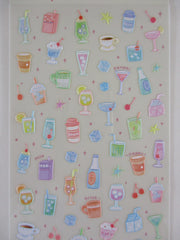 Cute Kawaii BGM Texture Sticker Sheet Ivory - Fresh Drink Juice Bobba Coffee Cocktail Milk Party Vacation - for Journal Planner Craft Agenda Organizer Diary Scrapbook Stationery Gift