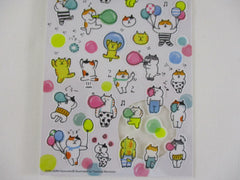 Cute Kawaii Mind Wave Happy Cat Balloon Party Sticker Sheet - for Diary Journal Planner Craft Organizer Calendar Schedule Scrapbook Gift