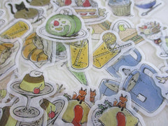 Cute Kawaii BGM Flake Stickers Sack - Mini Animals Series - Cafe Coffee Pastry Pancake Cat Cake Muffin - for Journal Agenda Planner Scrapbook Craft Diary Gift