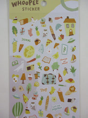 Cute Kawaii MW Whoopee Series - A - Cheerful Shining Fruit Vegetable Bread Plant Food Yellow Change of Mood Sticker Sheet - for Journal Planner Craft
