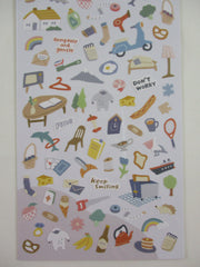 Cute Kawaii MW Whoopee Series - D - Easy Days Easy Smiling Travel Beach Tennis Sport No Worry Seaside Ocean Dolphin Food Project Craft Sail Fruit Vegetable Laundry Chores Kids Sticker Sheet - for Journal Planner Schedule Craft