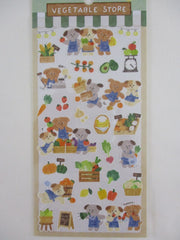 Cute Kawaii Mind Wave Wakuwaku series - Vegetable Store Farmers Market Dog Tomato Apple Banana Carrot Pumpkin Harvest Broccoli Strawberry Avocado Lemon Pepper Sticker Sheet - for Journal Planner Craft Diary Gift Schedule Scrapbook Agenda Notebook