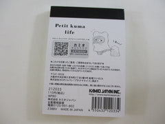 Cute Kawaii Kamio Bear Petit kuma life Mini Notepad / Memo Pad - Stationery Designer Paper Collection