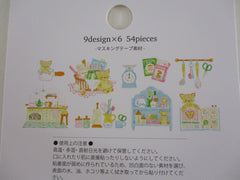 Cute Kawaii Papier Platz Flake Stickers Sack - Cozy Room Home Kitchen Cat Tabby Animal - for Journal Diary Planner Agenda Schedule Scrapbook Craft Gift