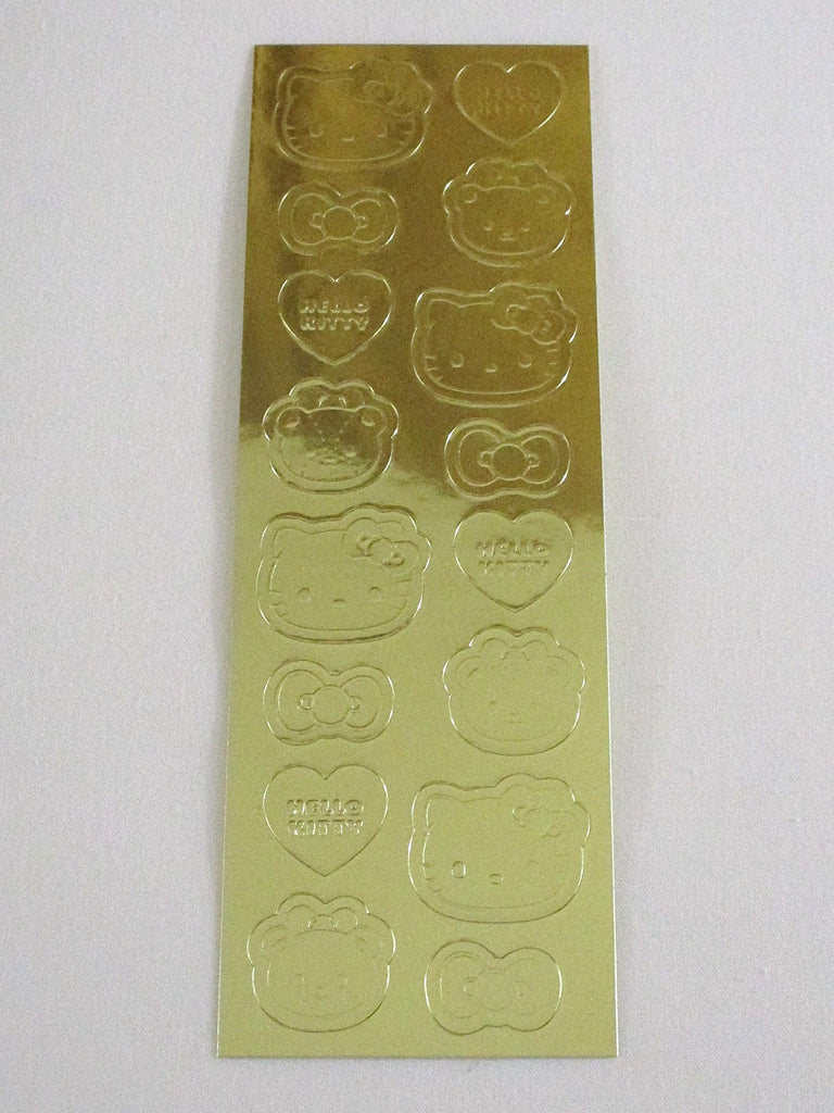 Rare ❤︎ *ੈ✩‧₊˚ Collectible ✿ Gift - Cute Kawaii Sanrio Sticker Sheet - B - Hello Kitty Gold - for Journal Planner Craft Agenda Diary Project Gift Favorite