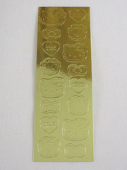 Rare ❤︎ *ੈ✩‧₊˚ Collectible ✿ Gift - Cute Kawaii Sanrio Sticker Sheet - B - Hello Kitty Gold - for Journal Planner Craft Agenda Diary Project Gift Favorite