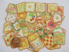 Cute Kawaii Saien Fruit Vegetable Healthy Toast Sandwich Food Hungry Snack Breakfast theme Flake Sack Stickers - 40 pcs