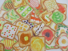 Cute Kawaii Saien Fruit Vegetable Healthy Toast Sandwich Food Hungry Snack Breakfast theme Flake Sack Stickers - 40 pcs