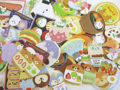 Cute Kawaii Gaia 40 pc Animal Kitchen Bear Cat Penguin Bird Food theme Flake Sack Stickers - 40 pcs