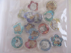 Cute Kawaii Kamio Candy Drop Style Flake Stickers Sack plus Phone / Bag Charm - Animal Cat Dog Bear Puppy Kitten - for Diary Journal Planner Agenda Craft Scrapbook Schedule Gift