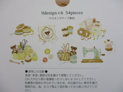 Cute Kawaii Papier Platz Flake Stickers Sack - Sewing Bear - for Journal Agenda Planner Scrapbooking Craft