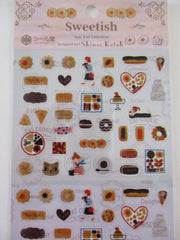 Cute Kawaii Shinzi Katoh Sticker Sheet - B - Bakery Cookie Sweets Doughnut Biscuit Cafe Cozy Relax Snack - for Diary Journal Planner Craft Organizer Schedule Decor Gift