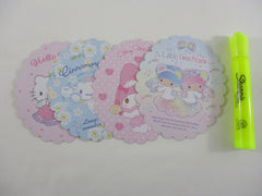 Set of 4 Sanrio Cinnamoroll Hello Kitty My Melody Little Twin Stars Note Cards