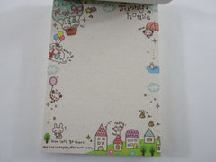 Cute Kawaii VHTF Vintage Collectible Q-Lia Animal Bear Panda Rabbit Funny House 4 x 6 Inch Notepad / Memo Pad - Stationery Designer Paper Collection