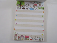 Cute Kawaii VHTF Vintage Collectible Q-Lia Animal Bear Panda Rabbit Funny House 4 x 6 Inch Notepad / Memo Pad - Stationery Designer Paper Collection