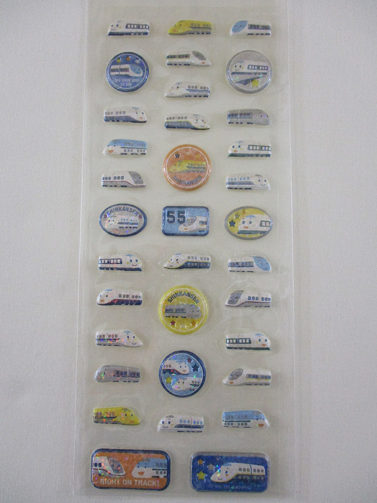 Vintage Rare ❤︎ *ੈ✩‧₊˚ Collectible ✿ Gift - Cute Kawaii Sanrio Sticker Sheet - Shinkansen Train 2005 A - for Journal Planner Craft Agenda Diary Project Gift Favorite