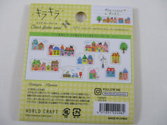 Cute Kawaii World Craft Flake Stickers Sack - Town City House Building - for Journal Agenda Planner Scrapbooking Craft