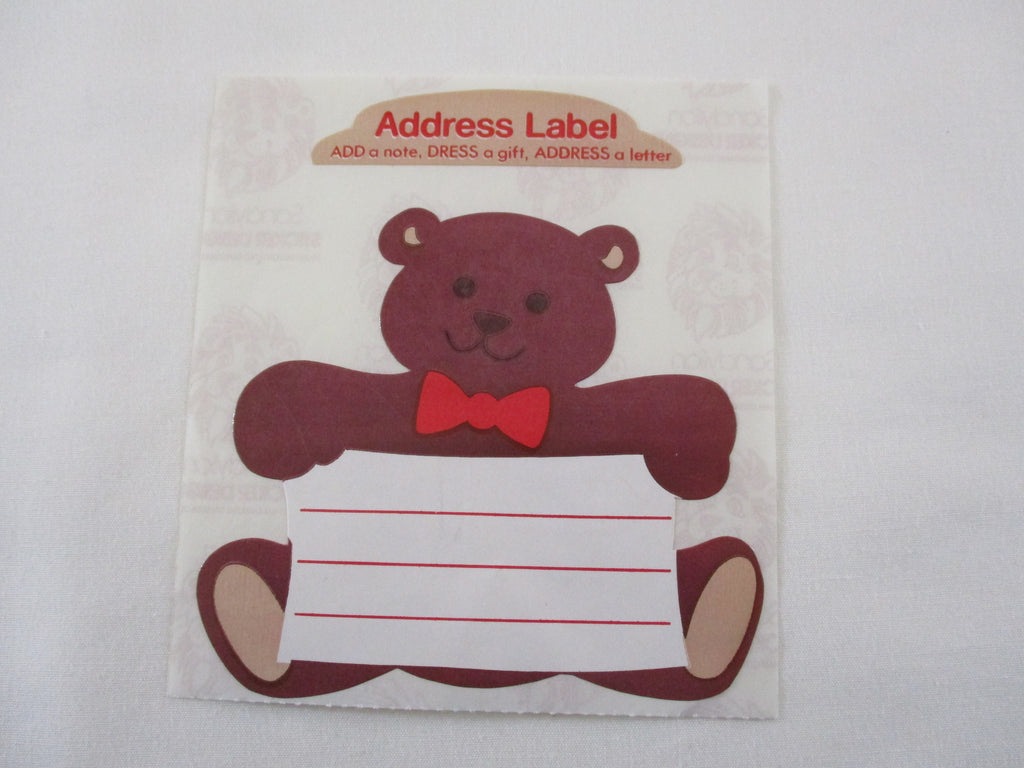 Sandylion Bear Address Label Sticker Sheet / Module - Large - Vintage & Collectible