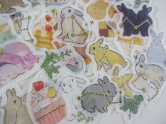 Rabbit Bunny Easter Pet Fur Flake Stickers - 27 pcs