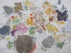 Rabbit Bunny Easter Pet Fur Flake Stickers - 27 pcs