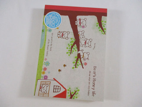 Cute Kawaii VHTF Vintage Collectible Mindwave Bear Honey Life 4 x 6 Inch Notepad / Memo Pad - Stationery Designer Paper Collection