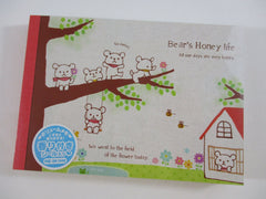 Cute Kawaii VHTF Vintage Collectible Mindwave Bear Honey Life 4 x 6 Inch Notepad / Memo Pad - Stationery Designer Paper Collection