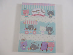 Cute Kawaii VHTF Q-lia Cat Bonjour Time 4 x 6 Inch Notepad / Memo Pad - Stationery Designer Paper Collection