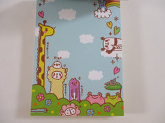 Cute Kawaii VHTF Vintage Collectible Q-lia Animal Peace 4 x 6 Inch Notepad / Memo Pad - Stationery Designer Paper Collection