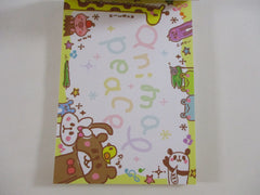 Cute Kawaii VHTF Vintage Collectible Q-lia Animal Peace 4 x 6 Inch Notepad / Memo Pad - Stationery Designer Paper Collection