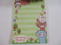 Cute Kawaii VHTF Vintage Collectible Q-lia Animal Peace 4 x 6 Inch Notepad / Memo Pad - Stationery Designer Paper Collection