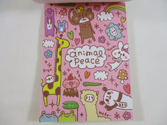 Cute Kawaii VHTF Vintage Collectible Q-lia Animal Peace 4 x 6 Inch Notepad / Memo Pad - Stationery Designer Paper Collection