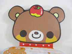Cute Kawaii VHTF Kamio Q-lia Bear Animal Diecut 4 x 6 Inch Notepad / Memo Pad - Stationery Designer Paper Collection
