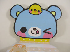 Cute Kawaii VHTF Kamio Q-lia Bear Animal Diecut 4 x 6 Inch Notepad / Memo Pad - Stationery Designer Paper Collection