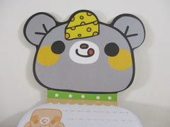 Cute Kawaii VHTF Kamio Q-lia Bear Animal Diecut 4 x 6 Inch Notepad / Memo Pad - Stationery Designer Paper Collection