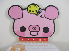Cute Kawaii VHTF Kamio Q-lia Bear Animal Diecut 4 x 6 Inch Notepad / Memo Pad - Stationery Designer Paper Collection
